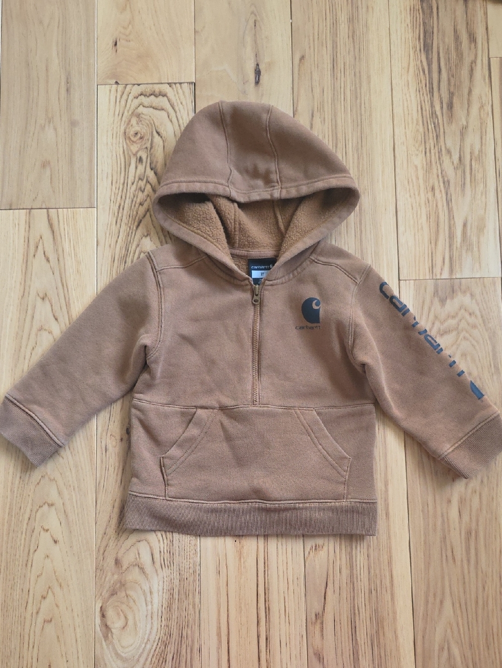 Carhartt Kids' Tan Hooded Pullover Sweatshirt with Front Pocket